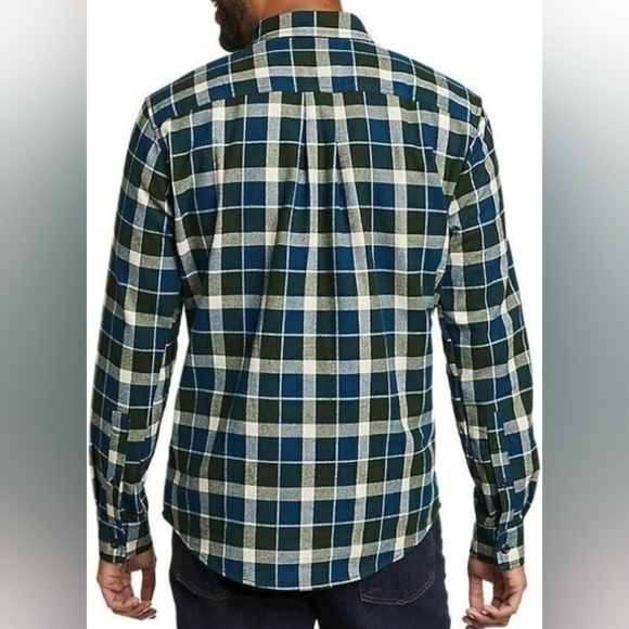 Eddie Bauer Peacock Blue Green Plaid Field Flannel Button Down Shirt Sz XXL NEW - Picture 2 of 10